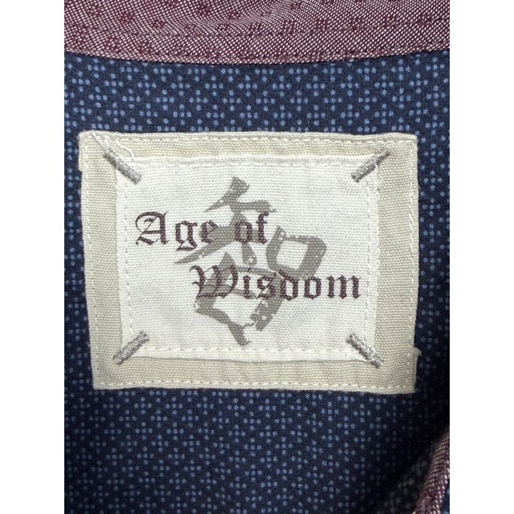 Age Of Wisdom Men's Pearl Snap Shirt Size XL Flip‎ Cuffs L/S Abstract Western - Picture 5 of 11